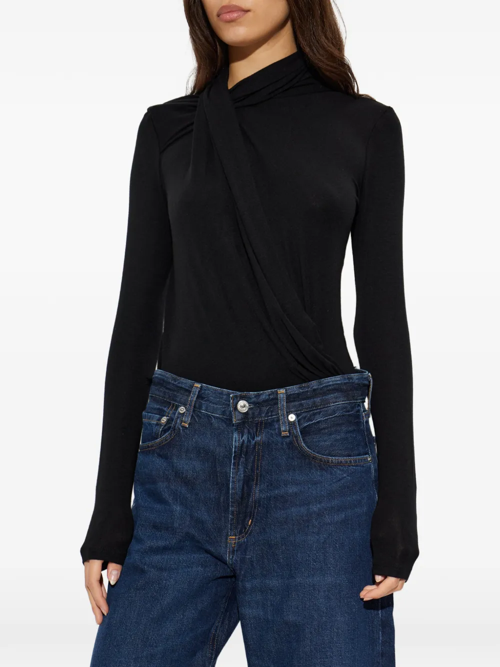 Citizens of Humanity Sculptural long-sleeve bodysuit Zwart