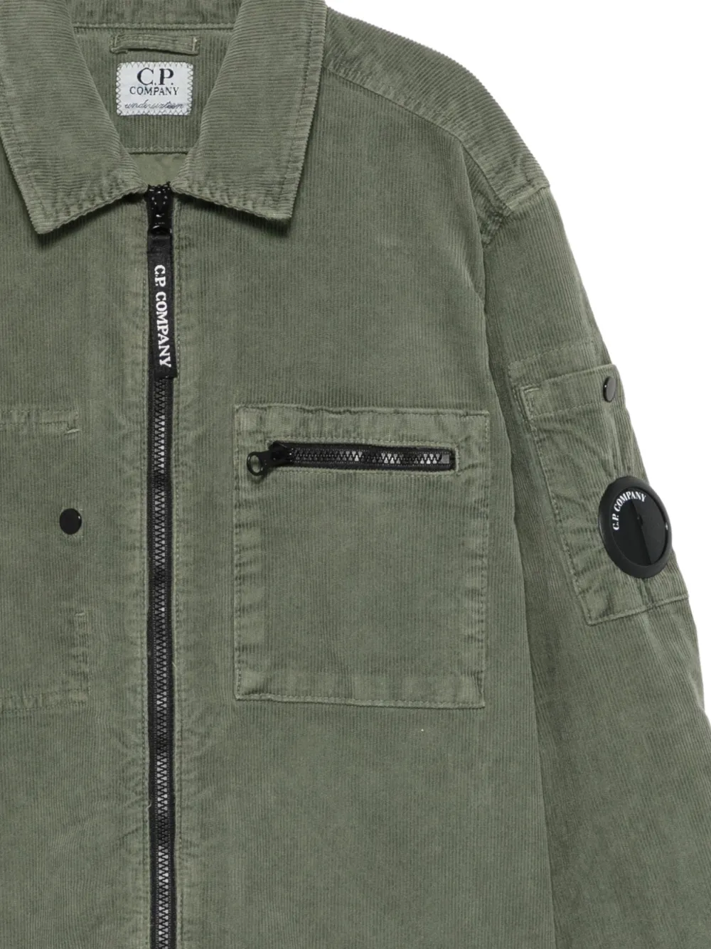 C.P. Company Kids corduroy Lens jacket Groen