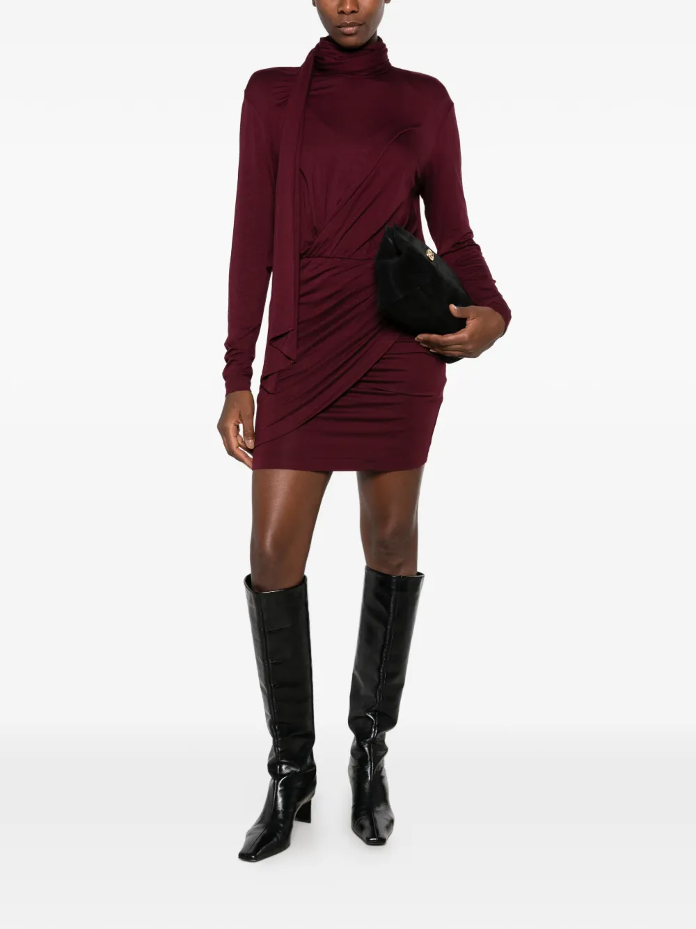 Blumarine draped wrap-style mini dress Rood