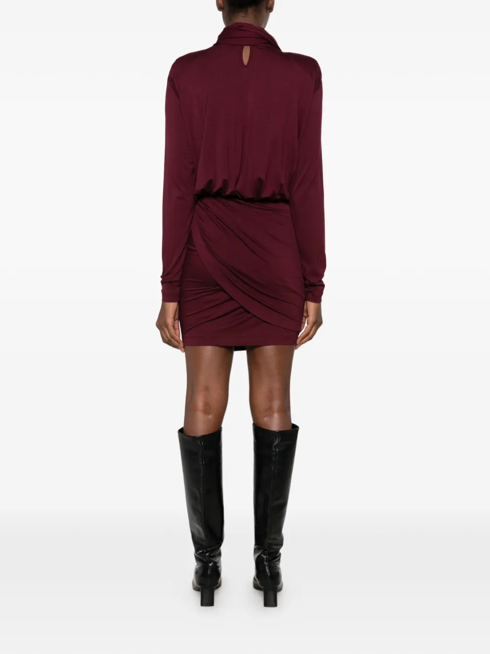Blumarine draped wrap-style mini dress Rood