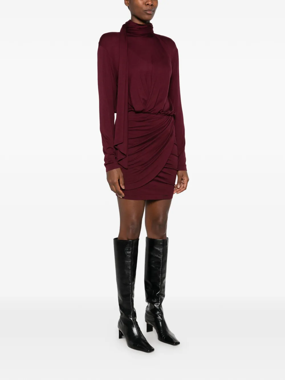 Blumarine draped wrap-style mini dress Rood