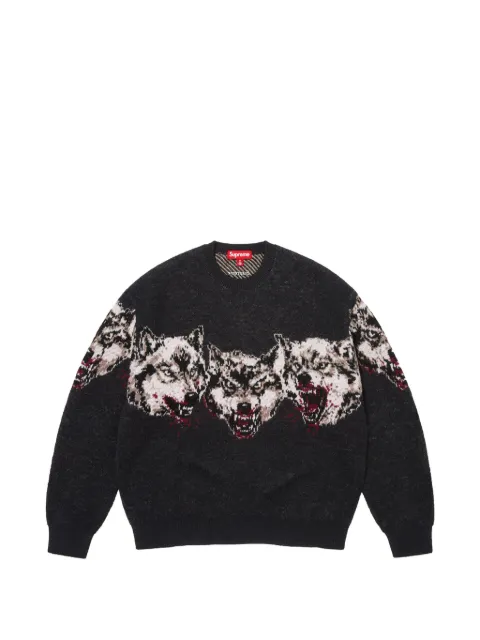Supreme Wolves intarsia-knit sweater