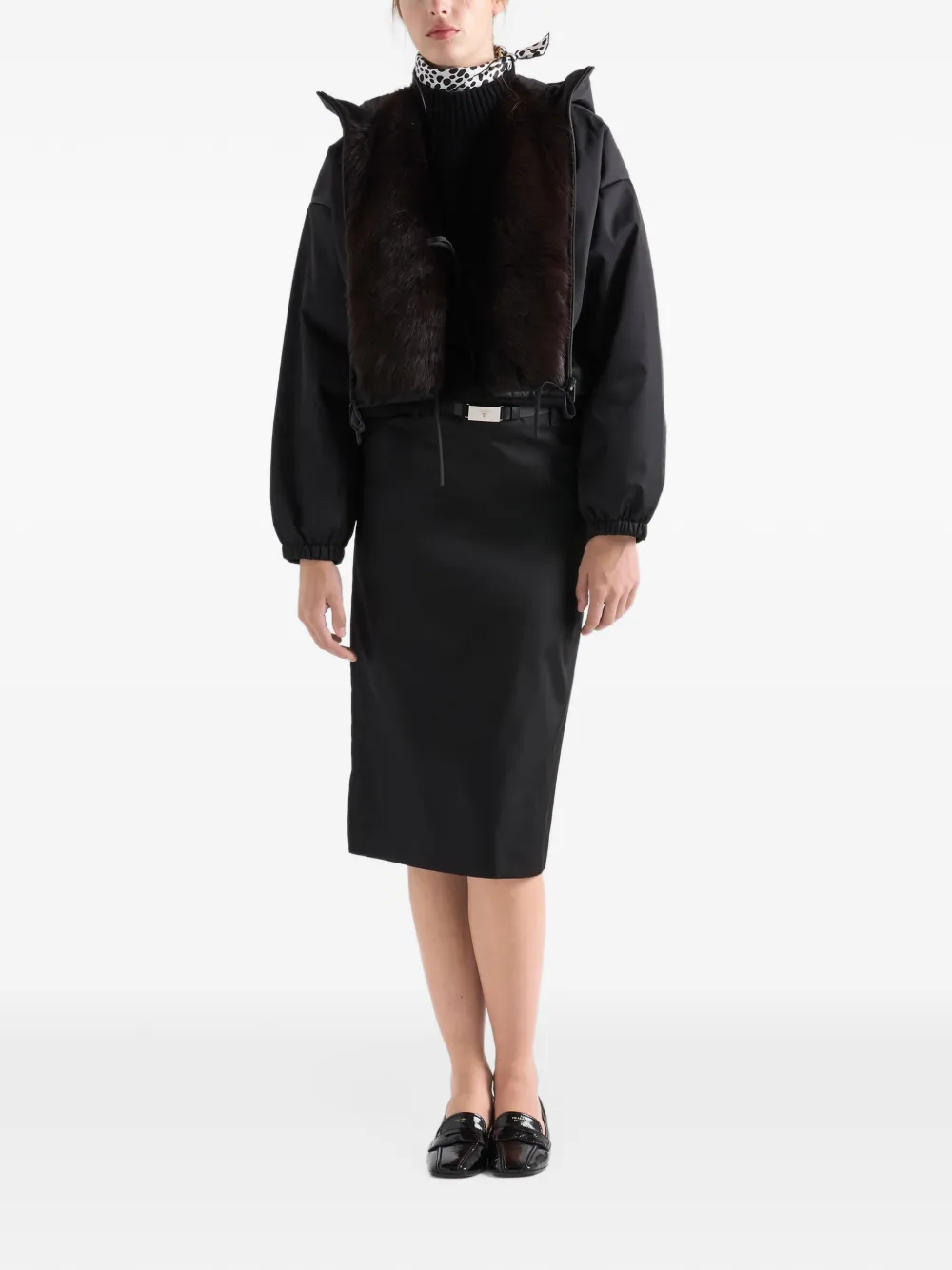 Prada Re-Nylon pencil skirt Zwart