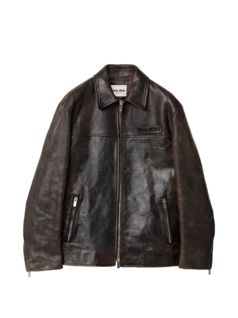 Miu Miu waxed-suede jacket