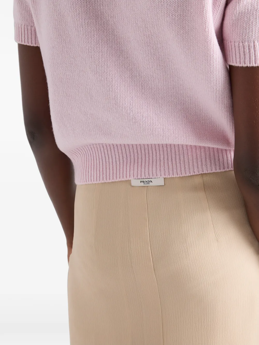 Prada triple-chiffon midi skirt Beige