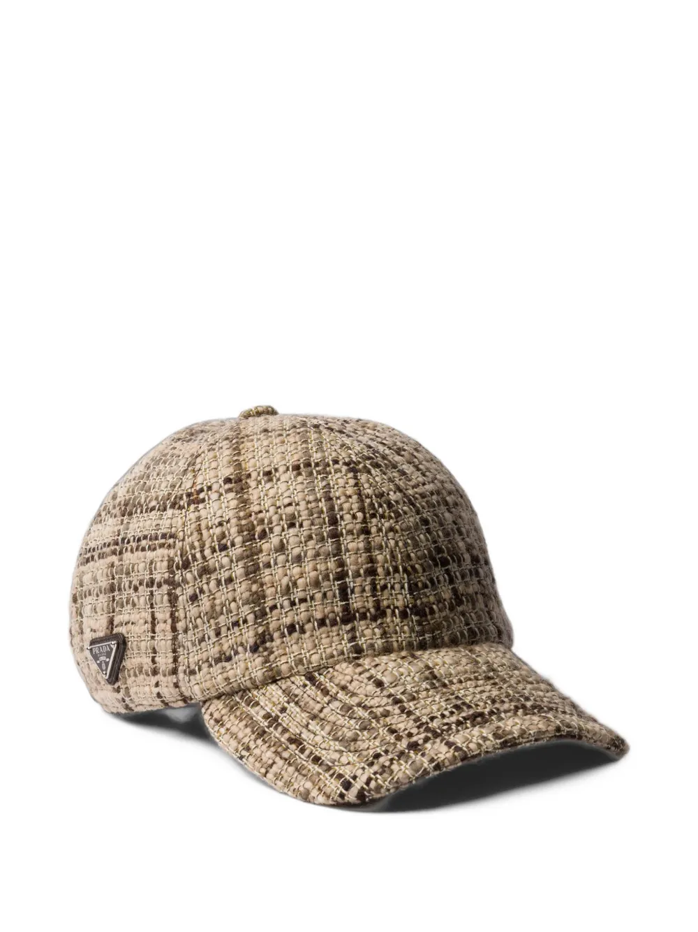 Prada tweed baseball cap Beige