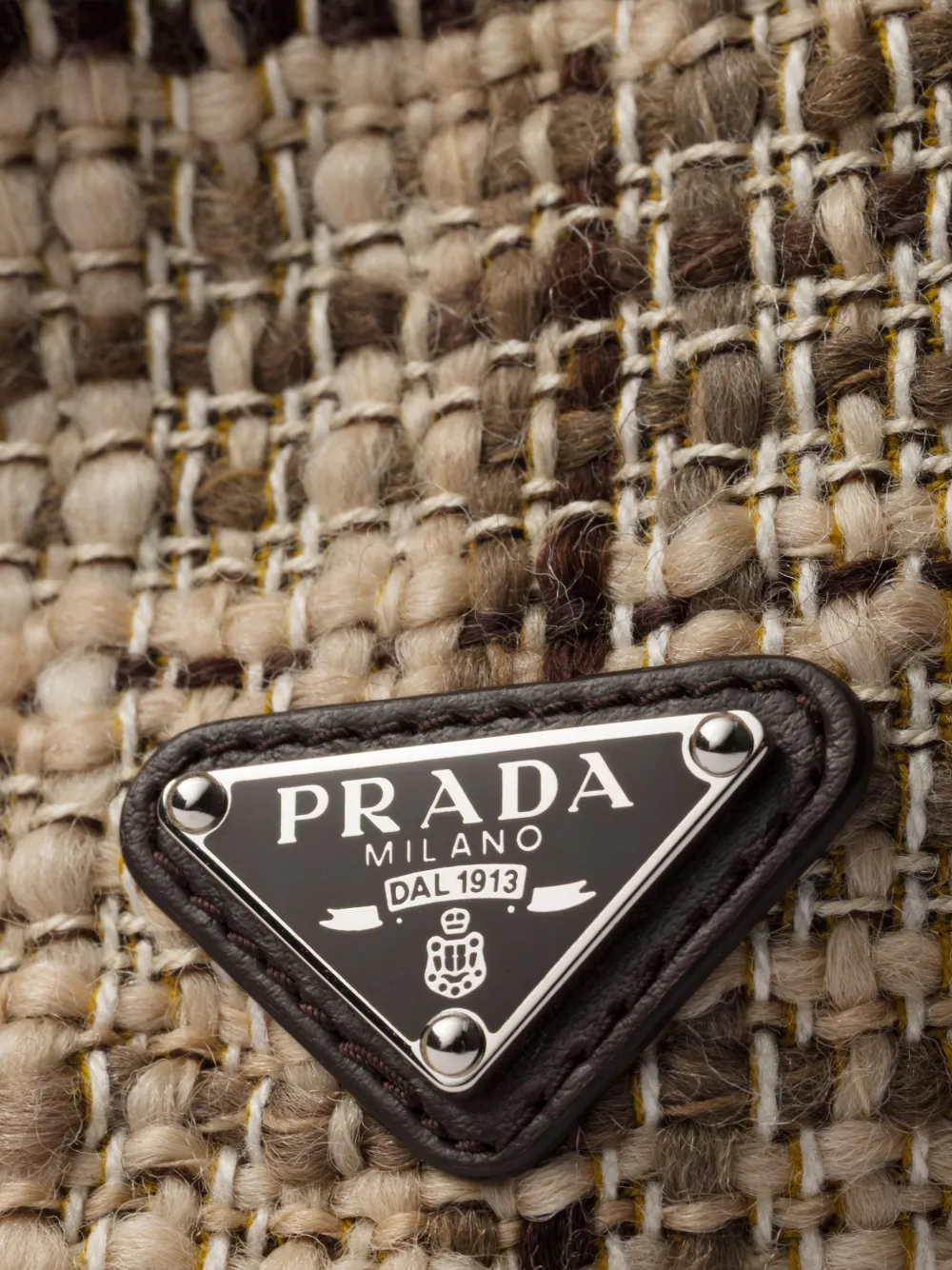 Prada tweed baseball cap Beige