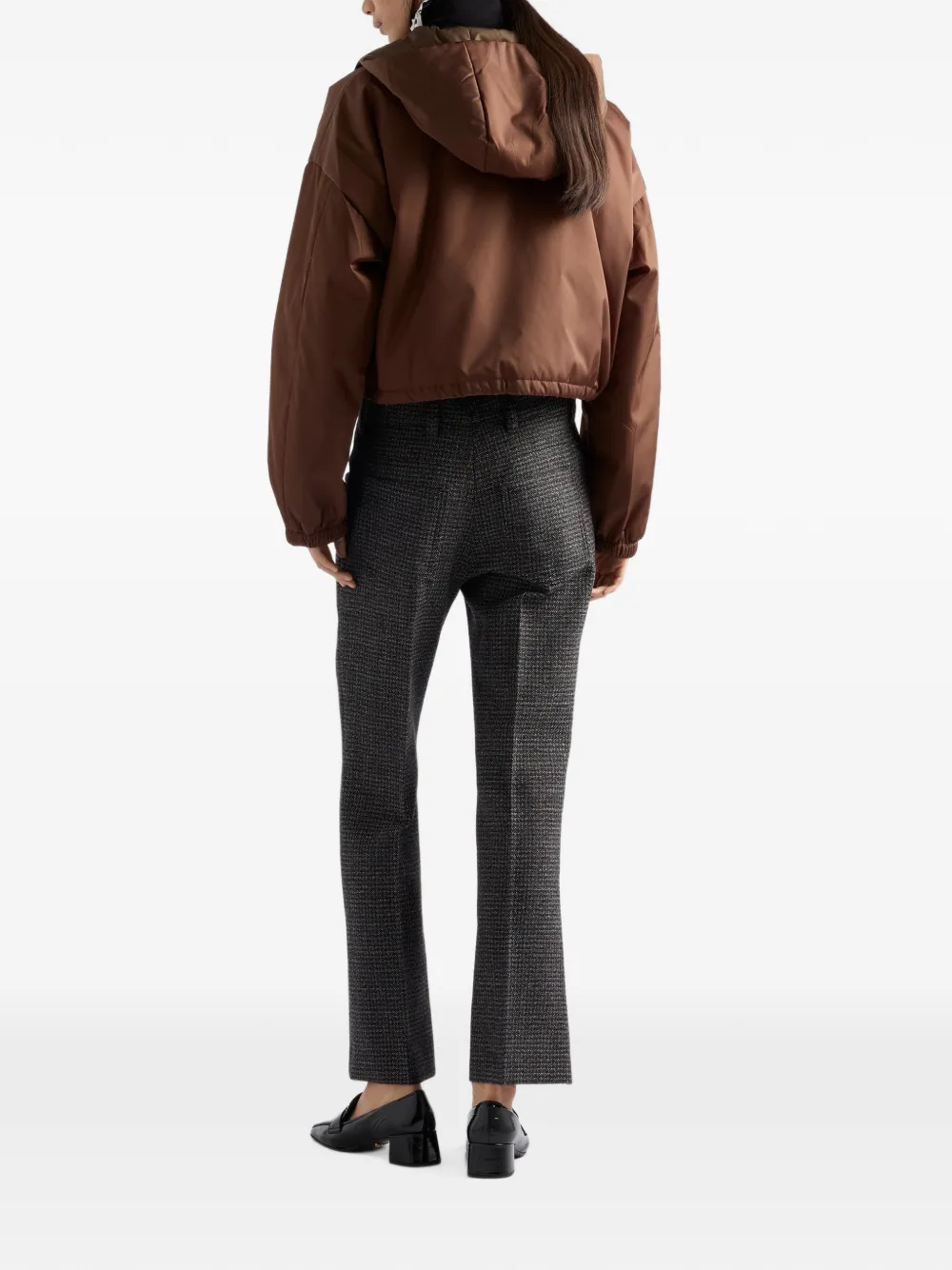 Prada Re-Nylon hooded blouson jacket Bruin