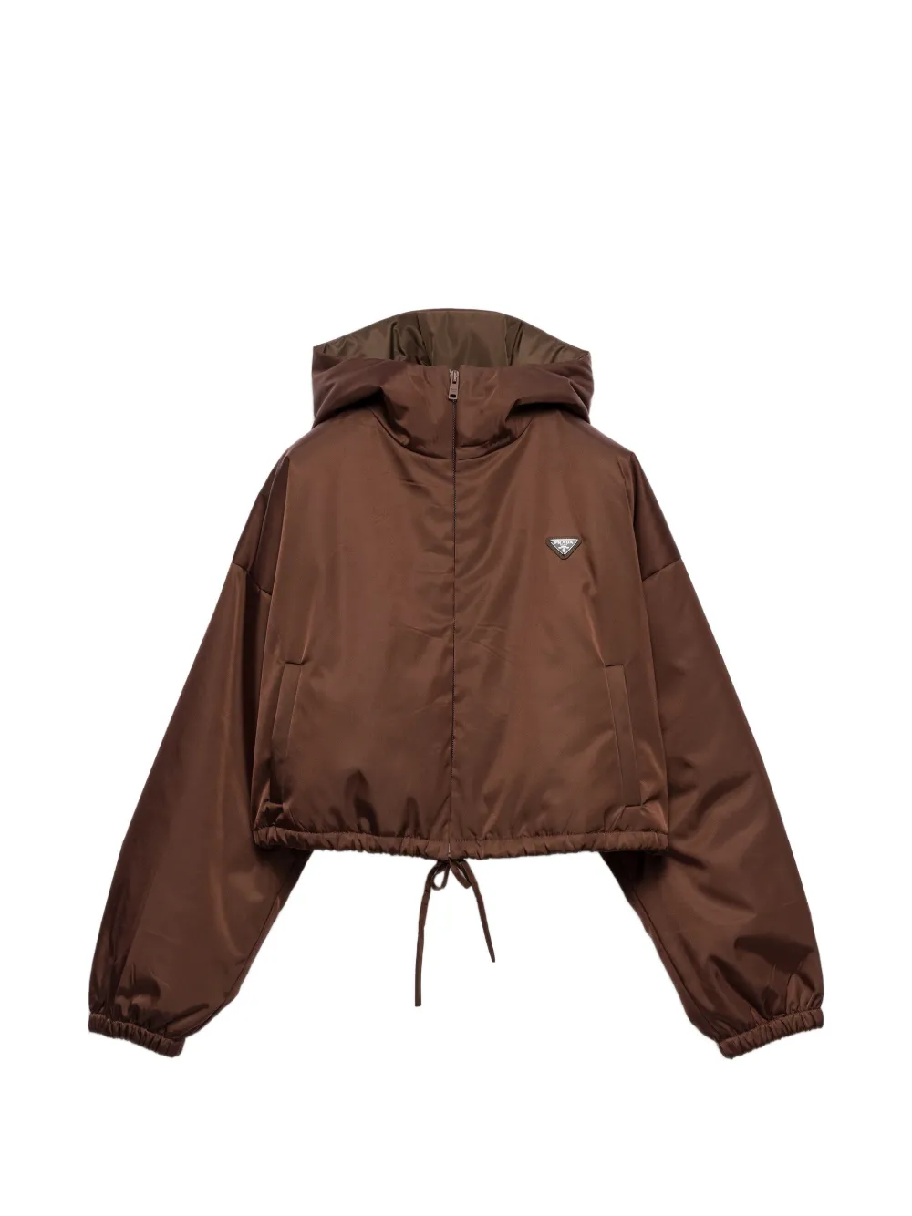 Prada Re-Nylon hooded blouson jacket Bruin