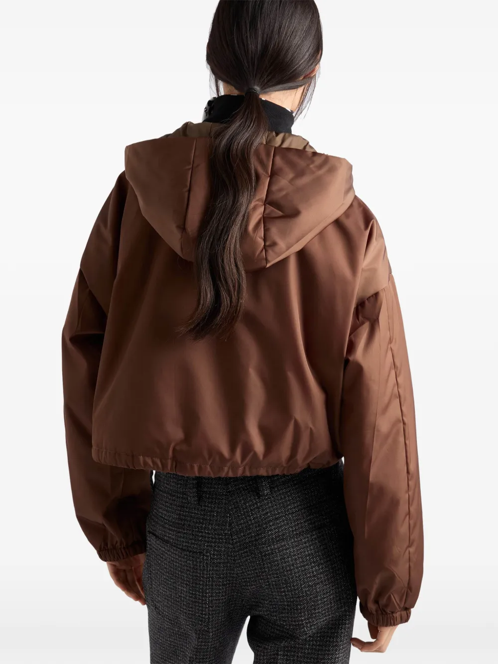 Prada Re-Nylon hooded blouson jacket Bruin