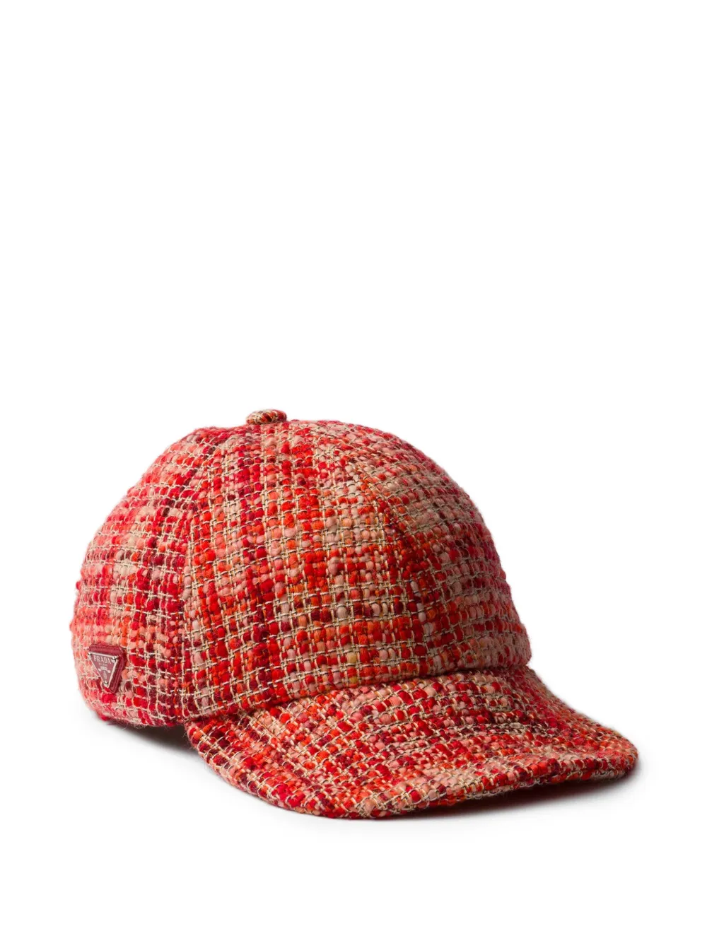 Prada tweed baseball cap Rood
