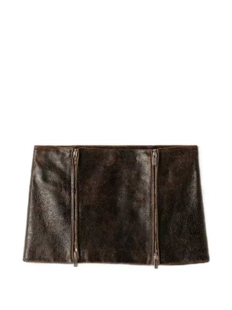 Miu Miu waxed-suede mini skirt