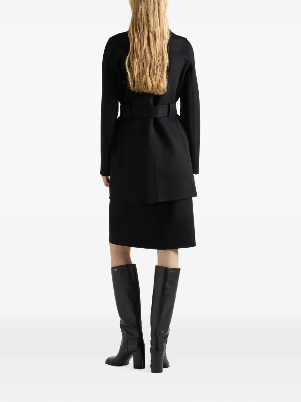 Prada double-cloth midi skirt Zwart