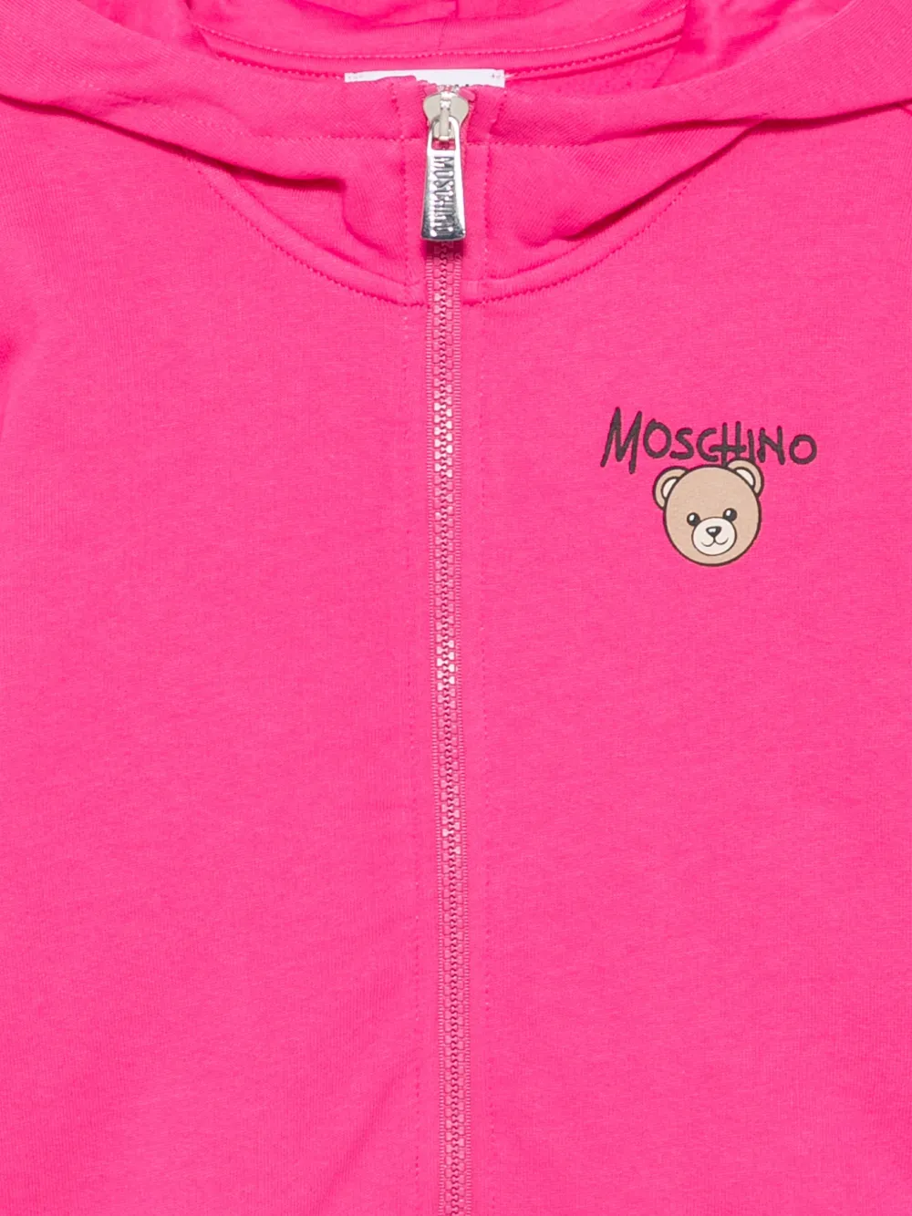 Moschino Kids Teddy Bear zip-up hoodie Roze
