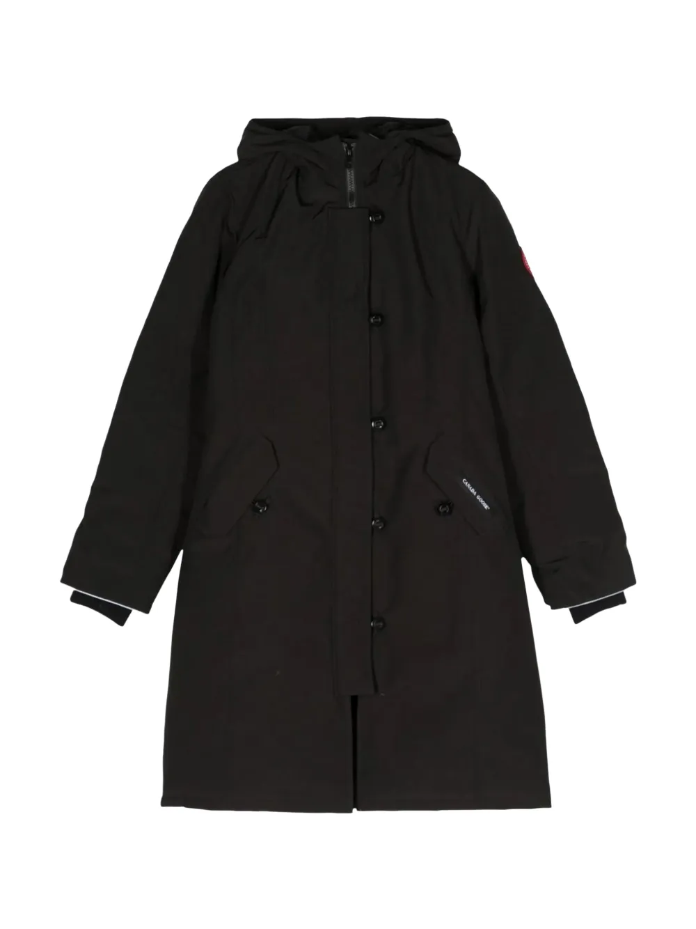 Canada Goose Kids Brittania hooded rain coat Zwart