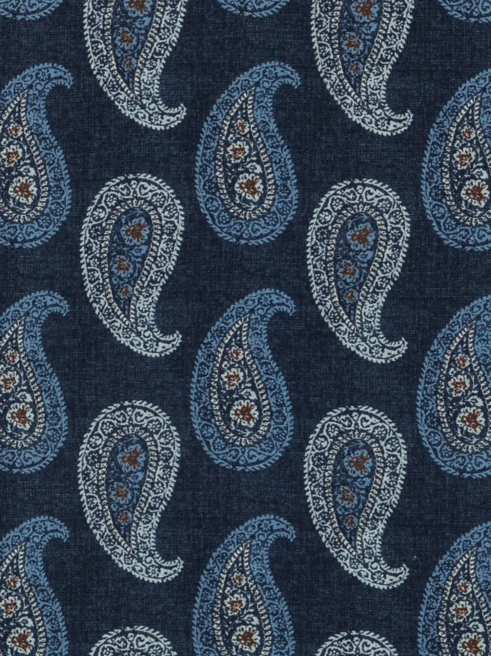 Barba paisley-print wool scarf Blauw