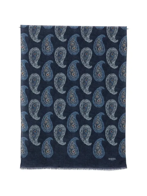 Barba paisley-print wool scarf