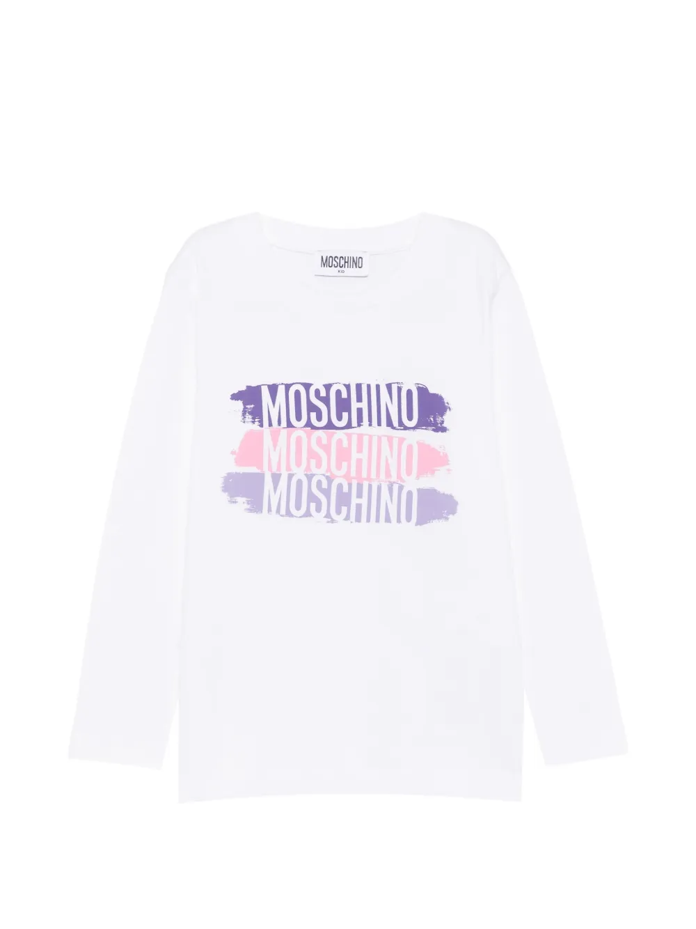 Moschino Kids logo-print long-sleeve T-shirt - Bianco