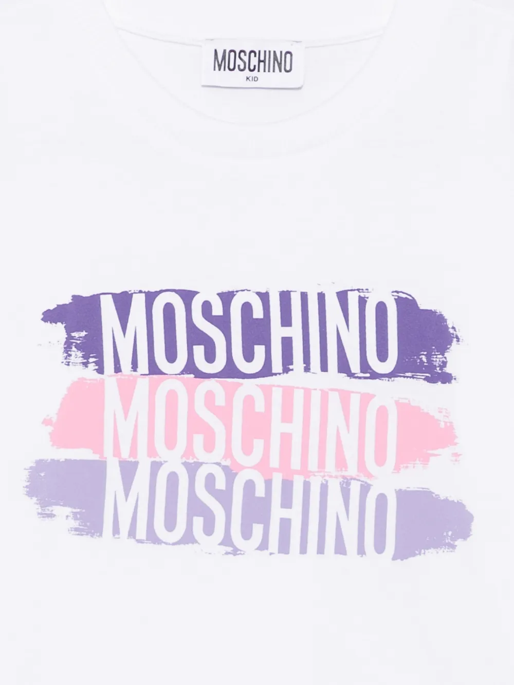Moschino Kids logo-print long-sleeve T-shirt Wit