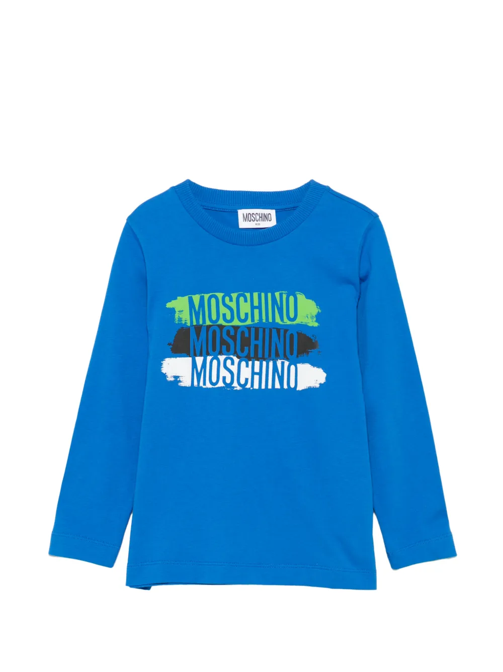 Moschino Kids logo-print long-sleeve top Blauw