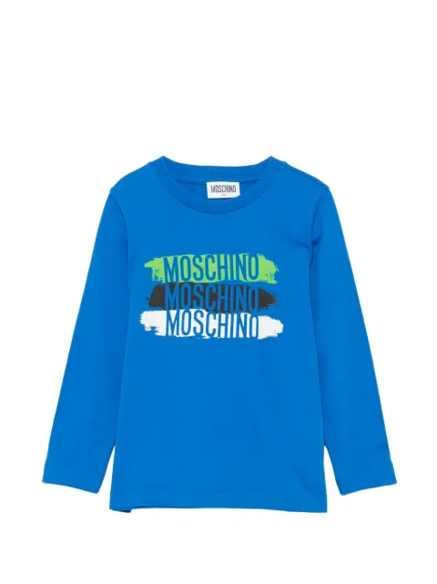 Moschino Kids logo-print long-sleeve top