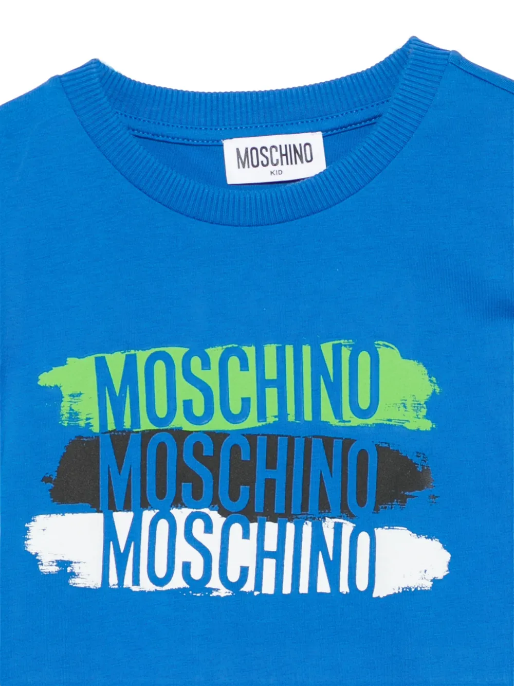 Moschino Kids logo-print long-sleeve top Blauw