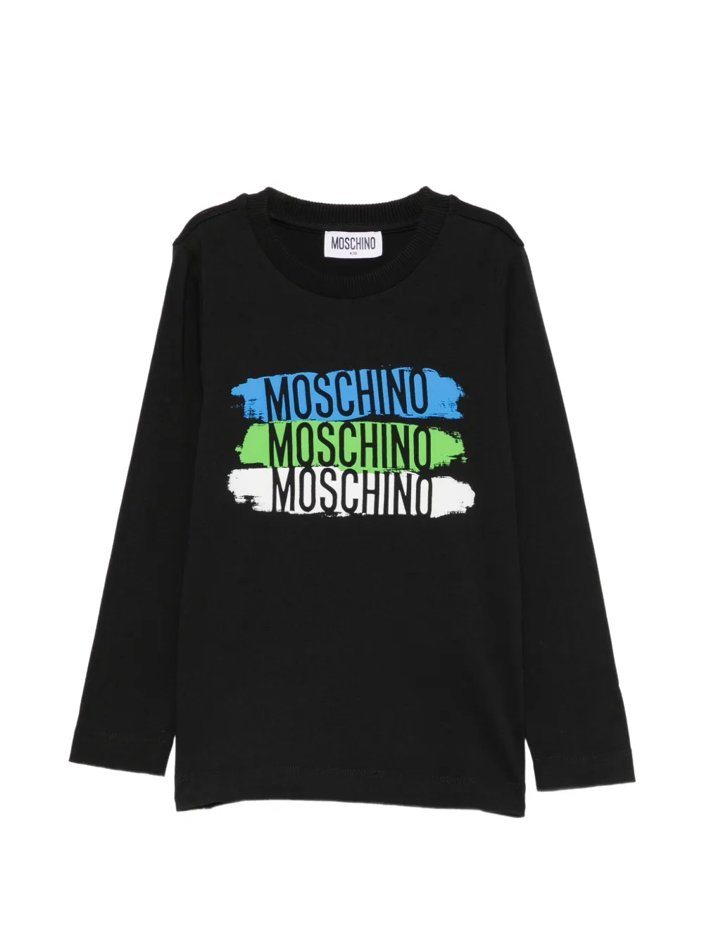 Moschino Kids T-shirt a maniche lunghe con logo - Nero