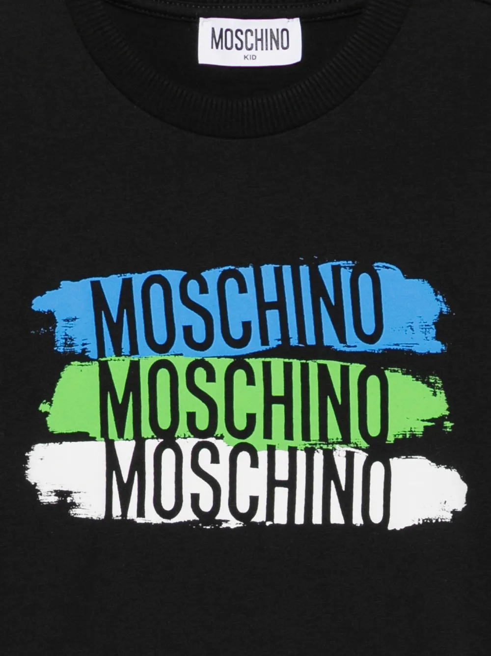 Moschino Kids logo-print long-sleeve T-shirt Zwart