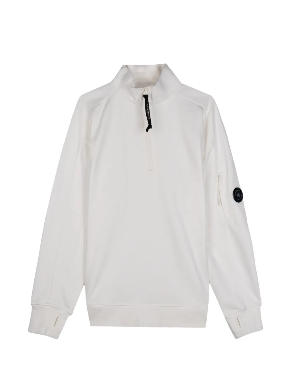 C.P. Company Diagonal Raised fleece lens sweater Wit