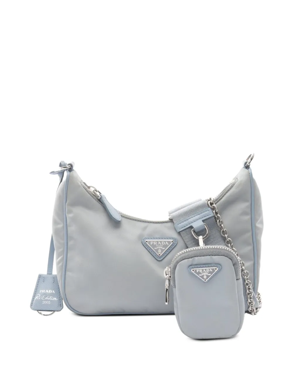 Prada Pre-Owned 2013-2026 Saffiano Trimmed Tessuto Re Edition 2005 satchel - Blu