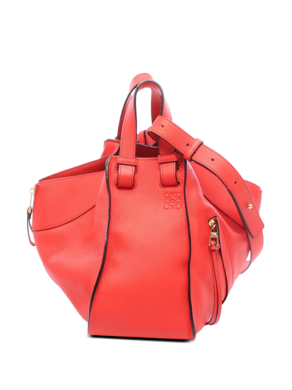 Loewe Pre-Owned 2010-2026 Small Calfskin Hammock satchel - Rosso