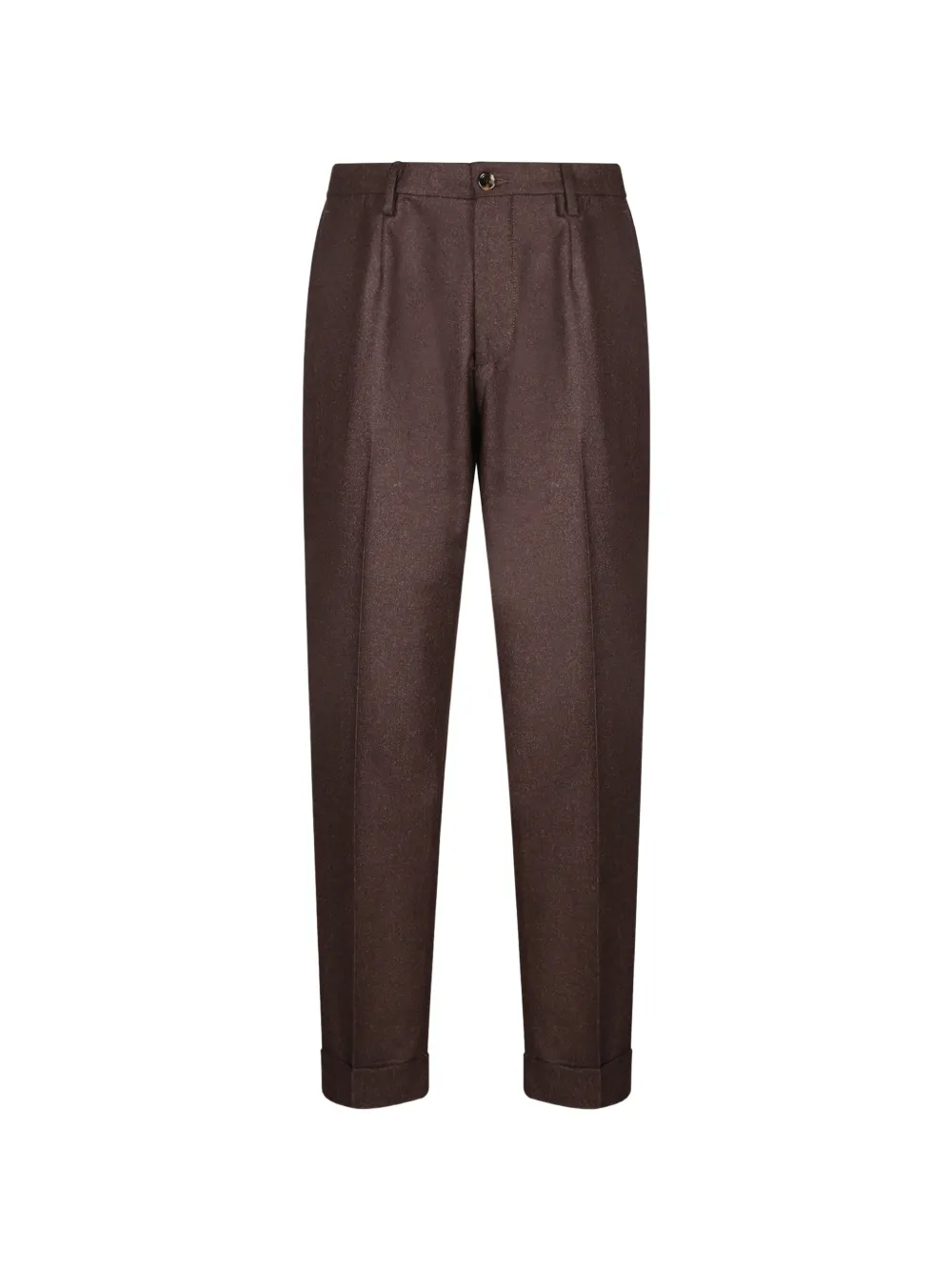 Dell'oglio pleated turn-up trousers - Marrone