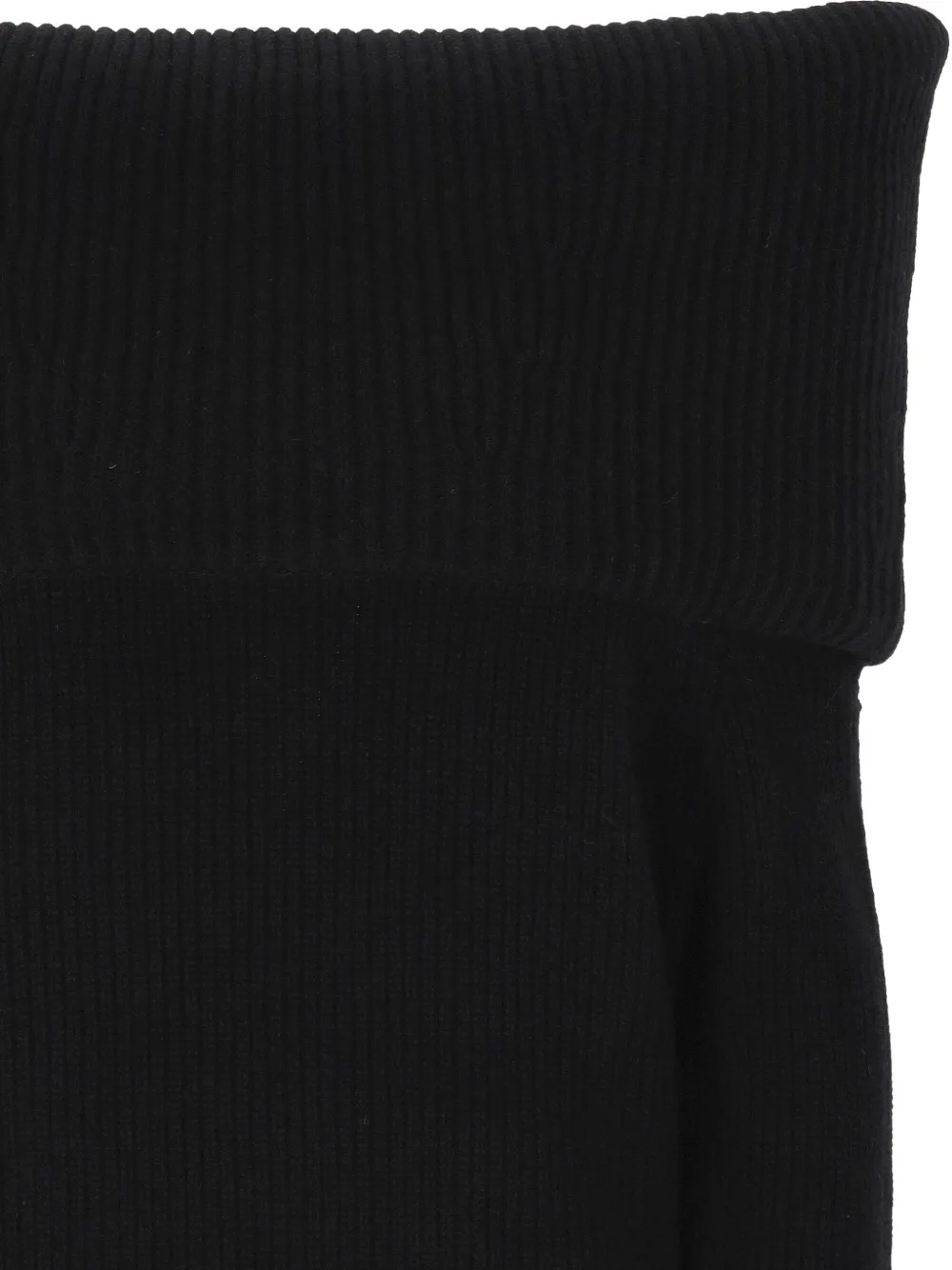 Blumarine off-shoulder ribbed sweater Zwart