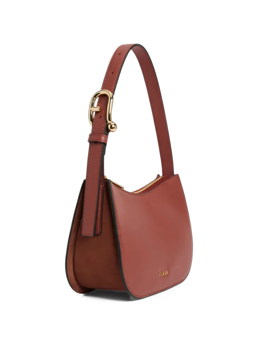 Furla Schoudertas met logoprint Bruin