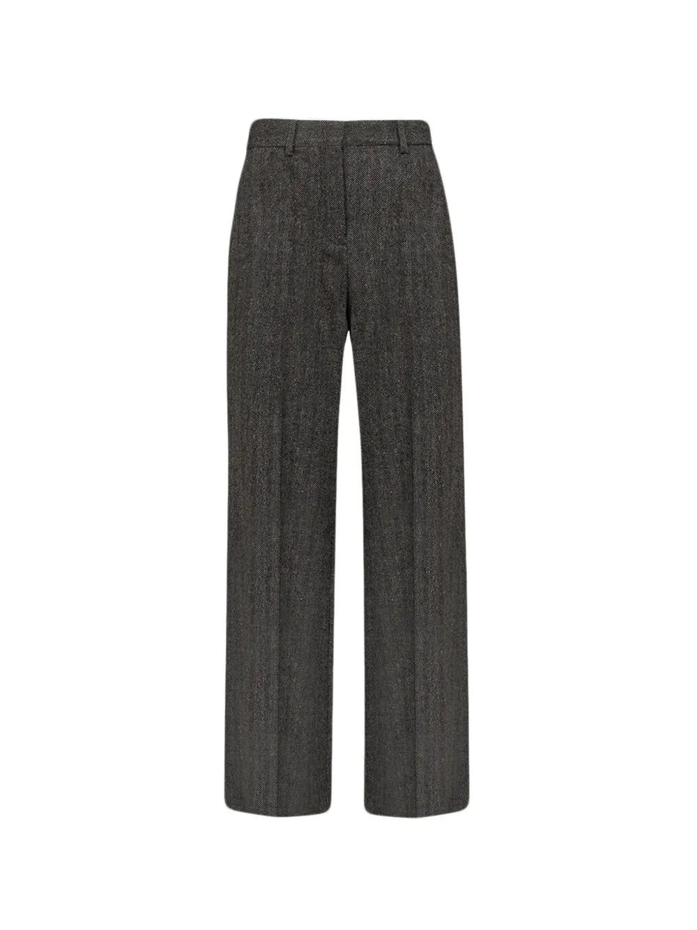 Lorena Antoniazzi Herringbone-pattern Straight-leg Trousers In Gray