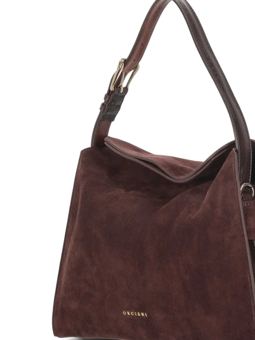 Orciani suede-finish shoulder bag Bruin