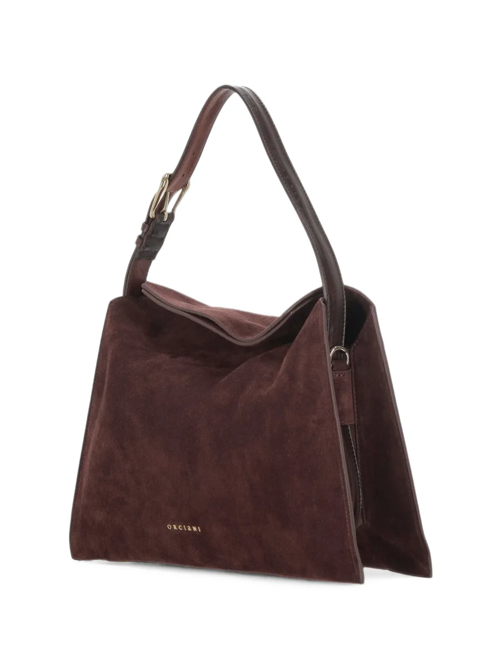 Orciani suede-finish shoulder bag Bruin