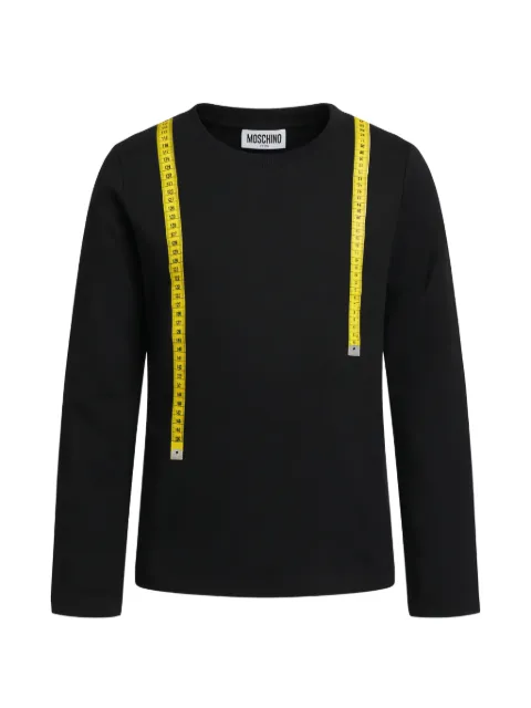 Moschino Kids tape-measure print long-sleeve T-shirt