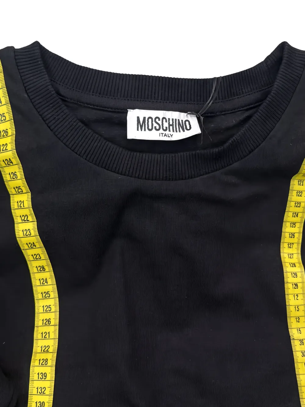 Moschino Kids tape-measure print long-sleeve T-shirt Zwart