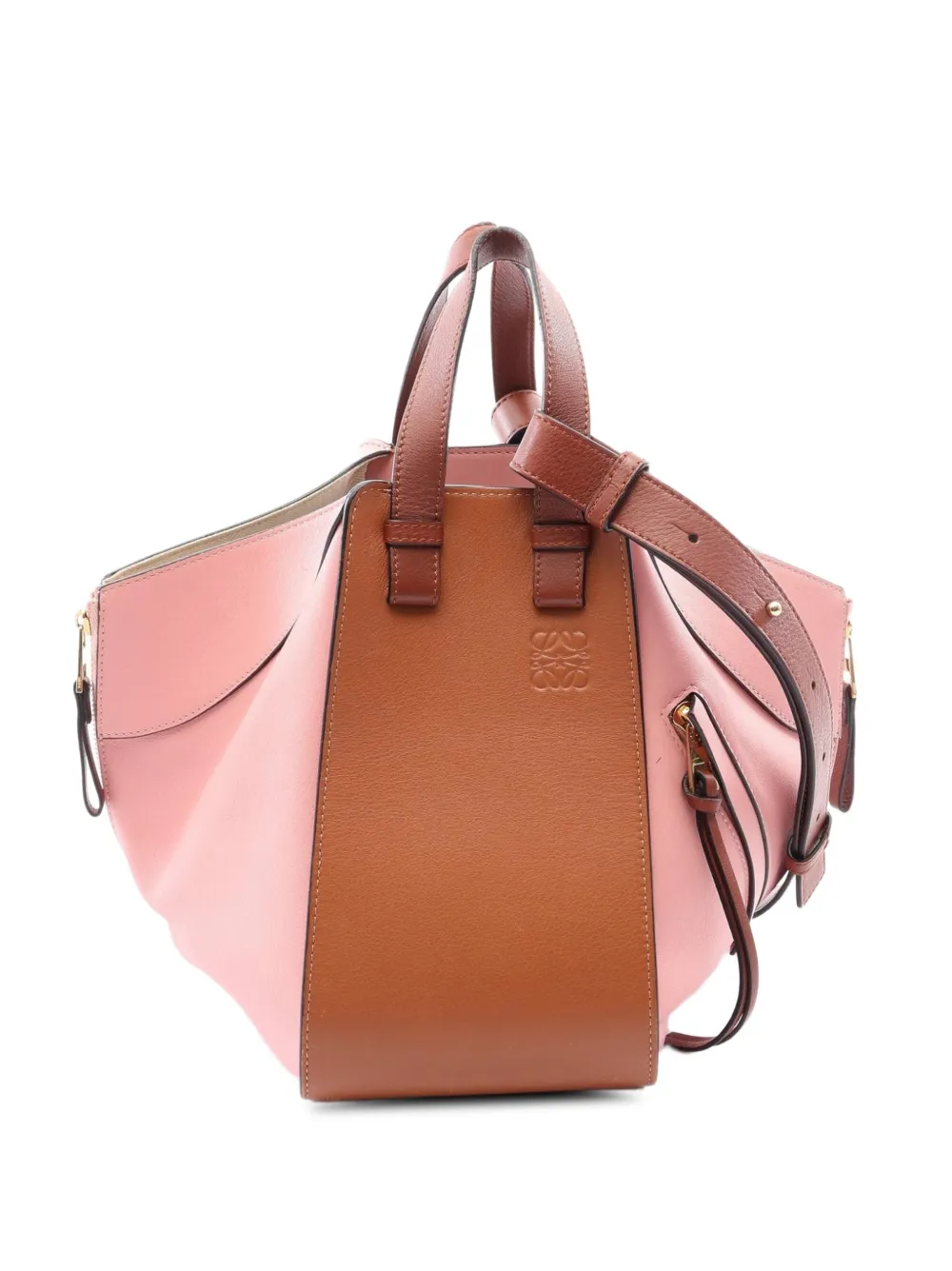 Loewe Pre-Owned 2010-2026 Small Tricolor Leather Hammock satchel - Braun