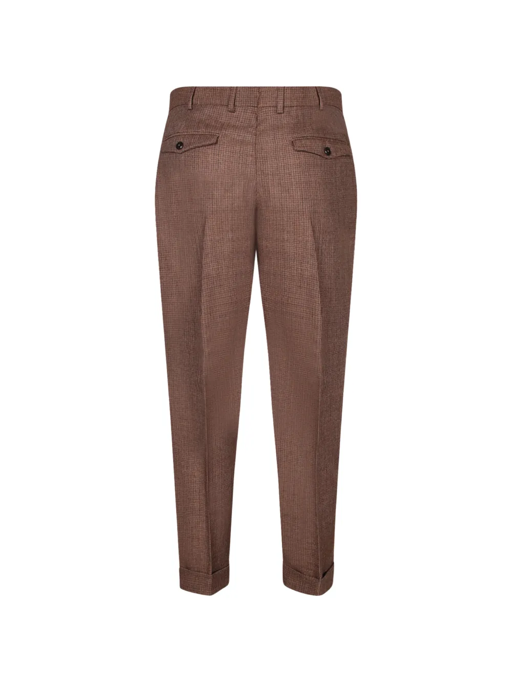 PT Torino pleated micro-check trousers Bruin