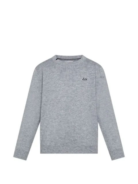 SUN68 KIDS logo-embroidered crew-neck sweater