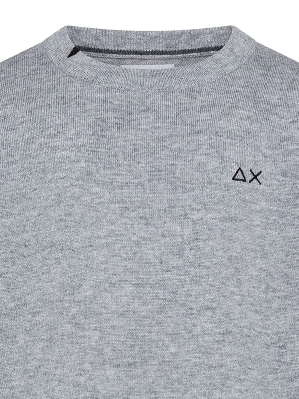 SUN68 KIDS logo-embroidered crew-neck sweater Grijs