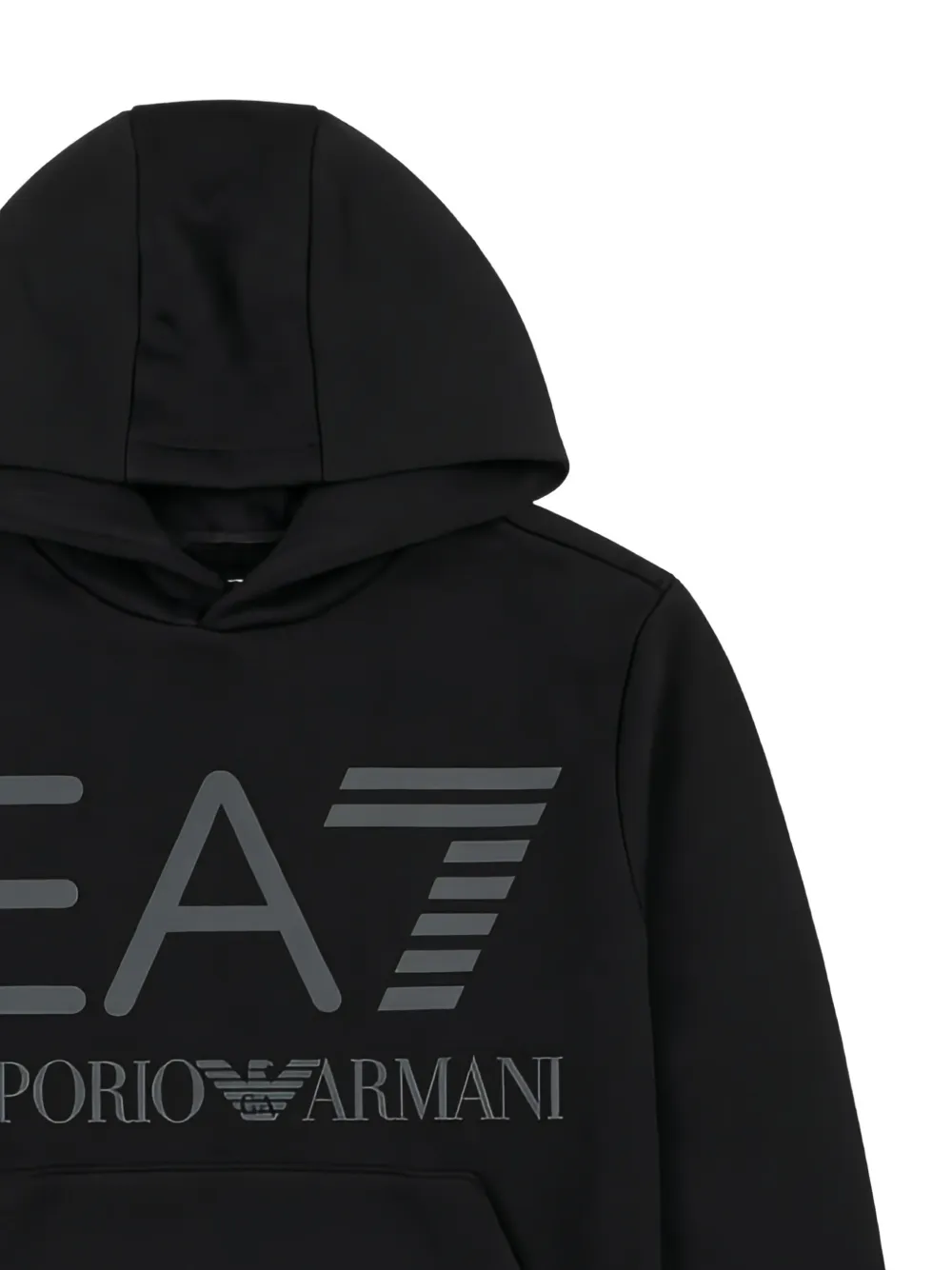 Ea7 Emporio Armani logo-print hoodie Zwart