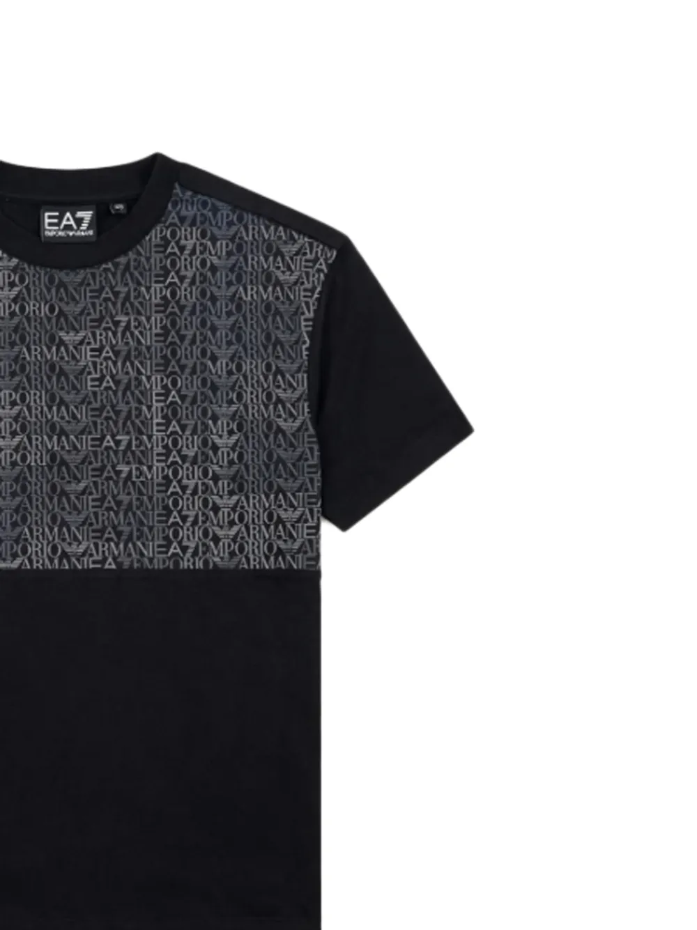 Ea7 Emporio Armani logo-print panelled T-shirt Zwart