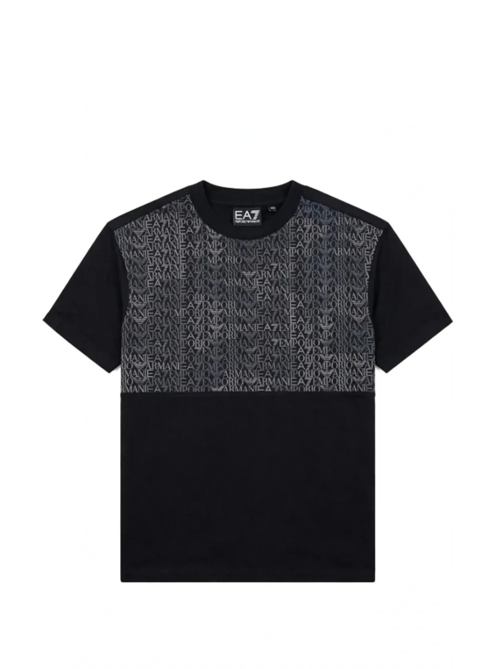 Ea7 Emporio Ar i logo-print panelled T-shirt Zwart