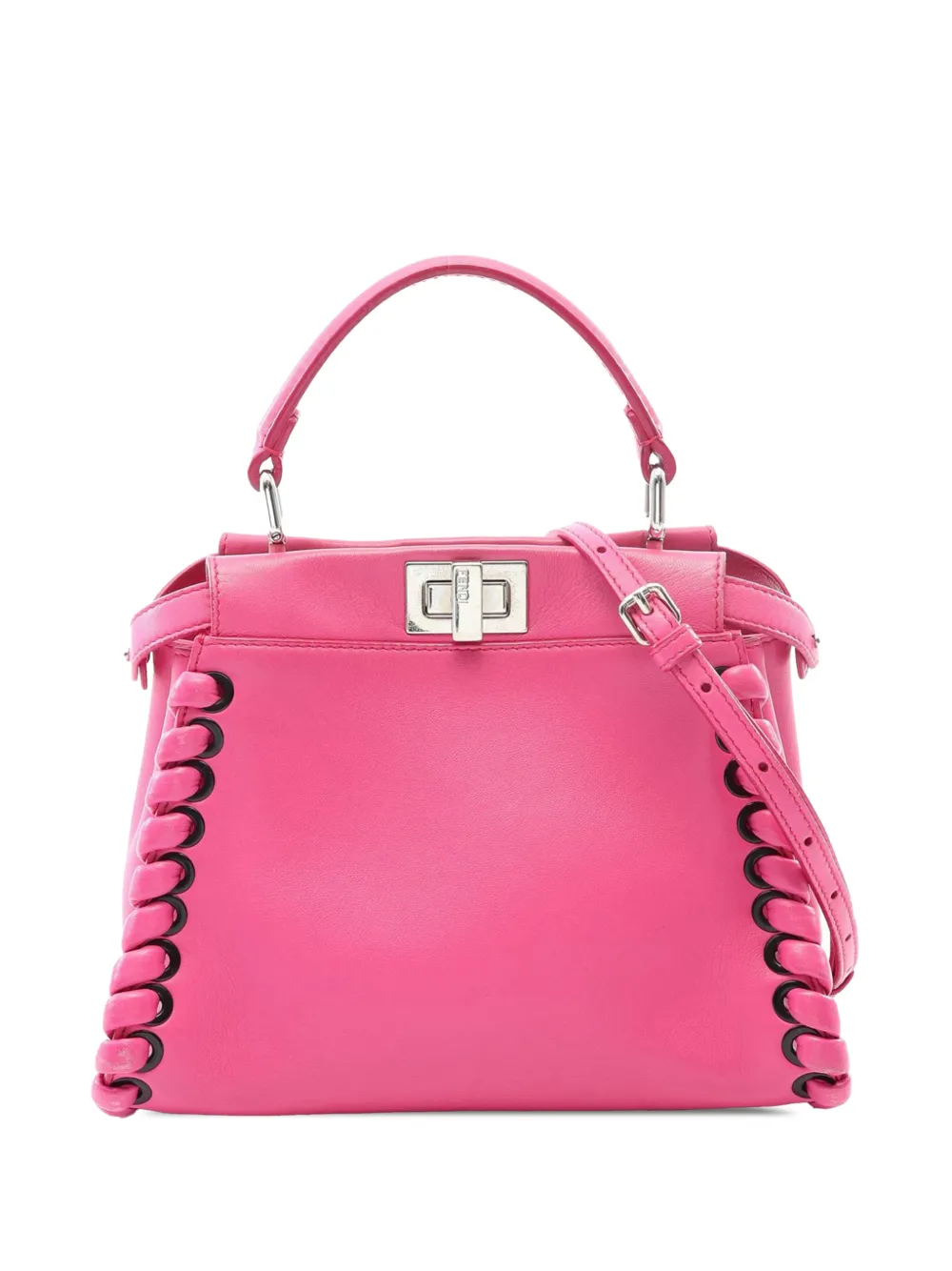 Fendi Pre-Owned 2000-2010 Mini Leather Lace Up Peekaboo Iconic satchel - Rosa