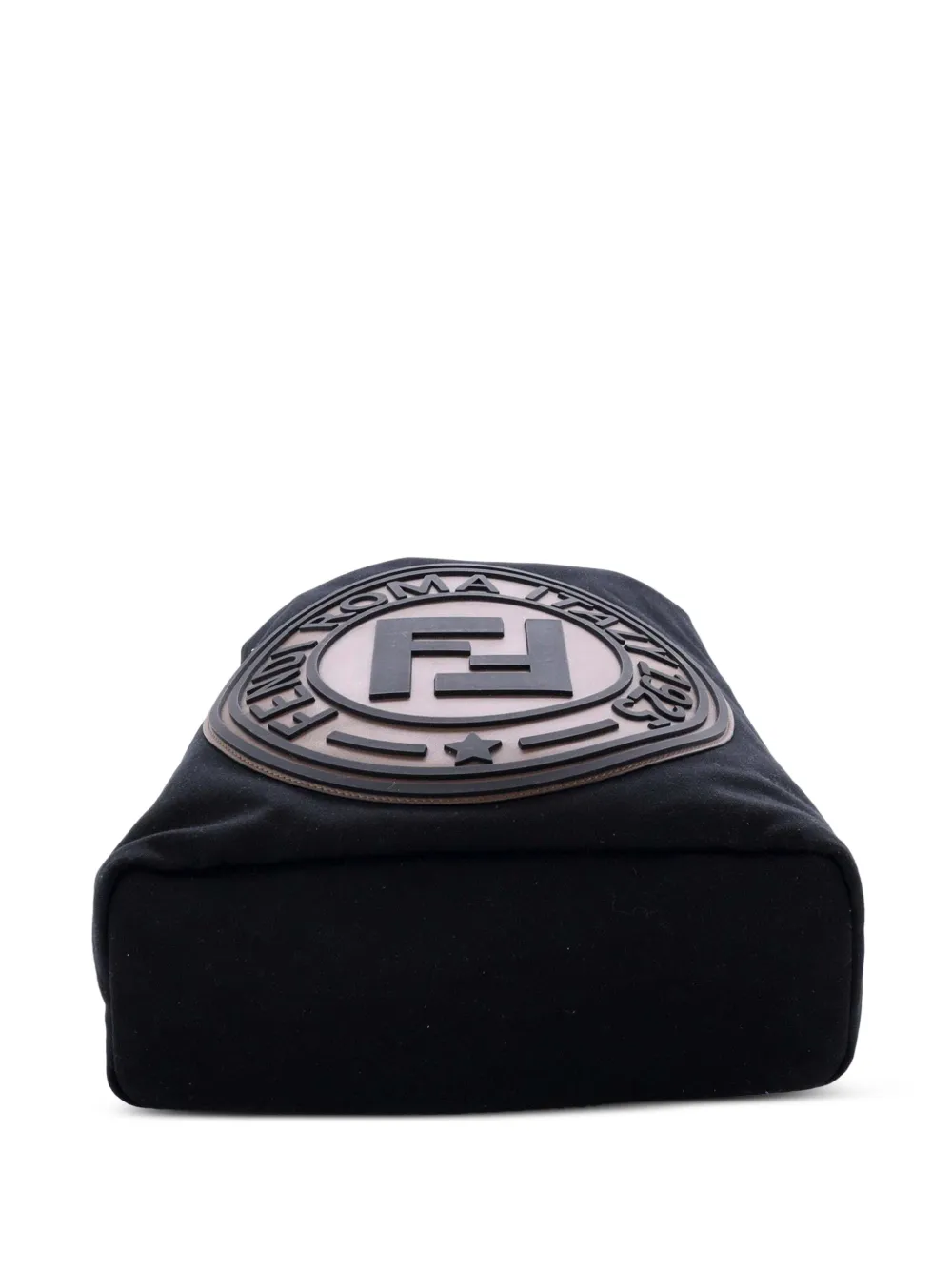 Fendi Pre-Owned FF Logo Stamp Buckle Canvas Large backpack - Nero