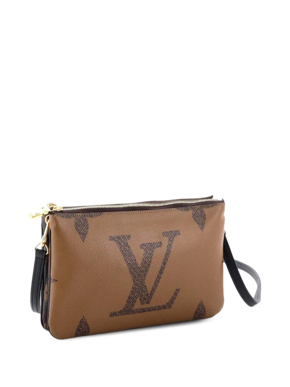 Louis Vuitton Pre-Owned Double Zip Pochette Reverse Monogram Giant clutch bag - Braun