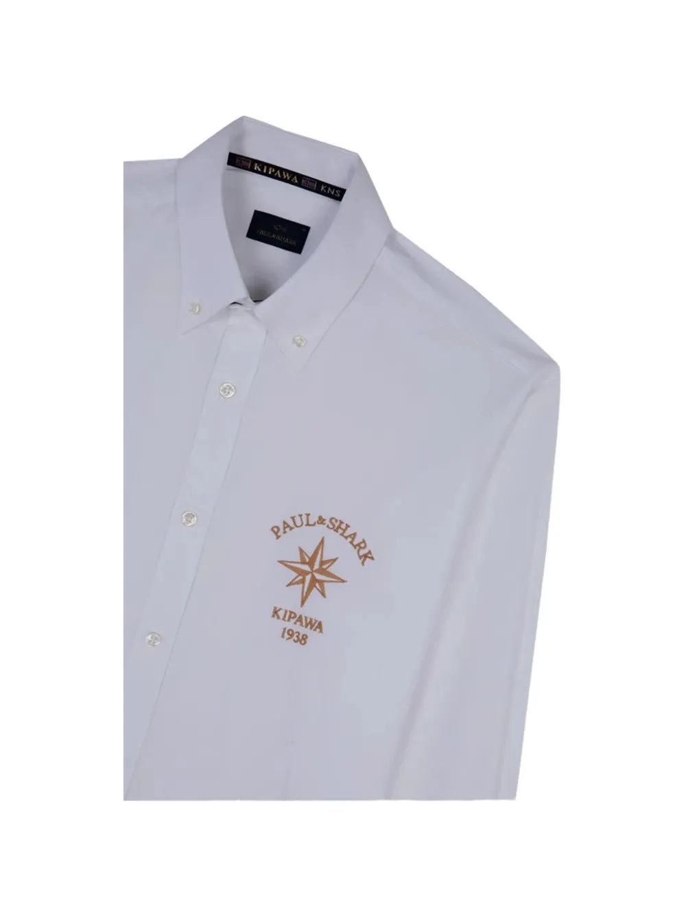 Paul & Shark Kipawa embroidered button-down shirt Wit